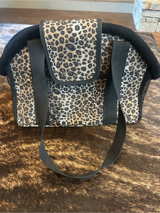 Other - Leopard Print Tote Bag with Black Straps